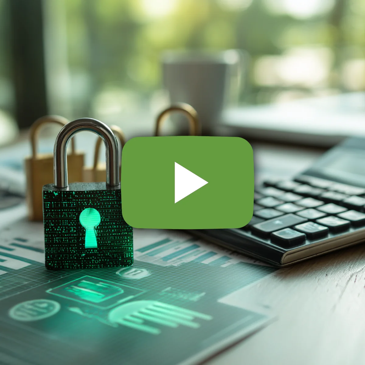Cyber Insurance Coverage with a YouTube play button in green/white.