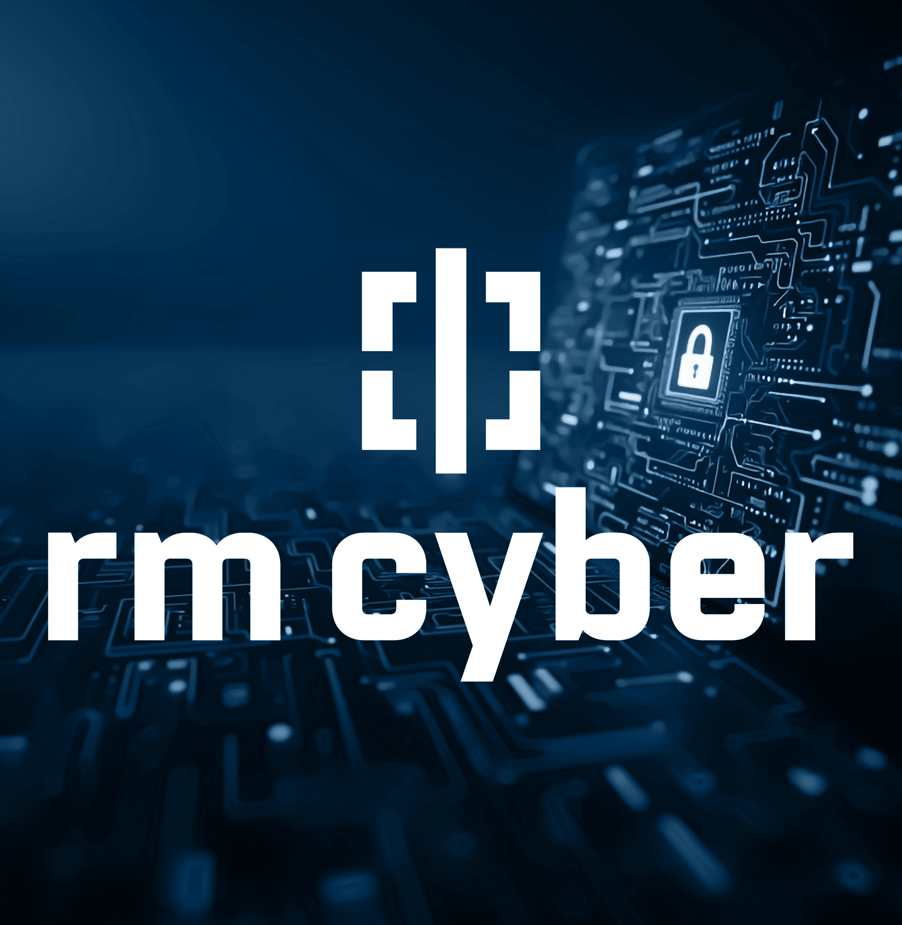 RM Cyber blog post feature image placeholder in featuring the RM Cyber logo with a blue padlock background.
