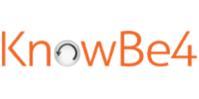 Official logo for KnowBe4 in orange.